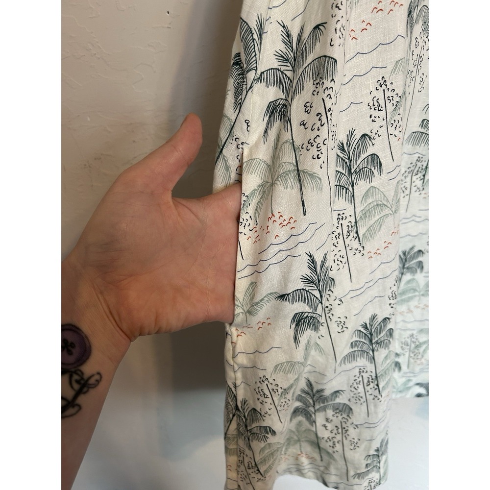 C&C California Linen Bali Palm Trapeze Tank Dress M NWT Resort Tropical Beach - Picture 3 of 10